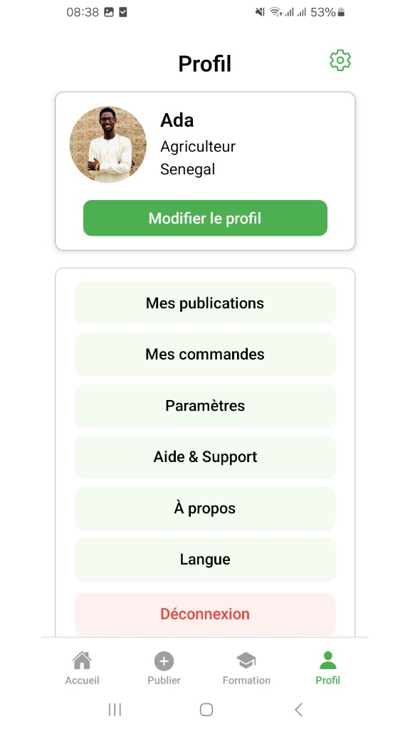 Profil et progression